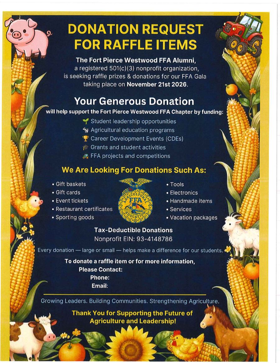 Donation request for raffle items flyer